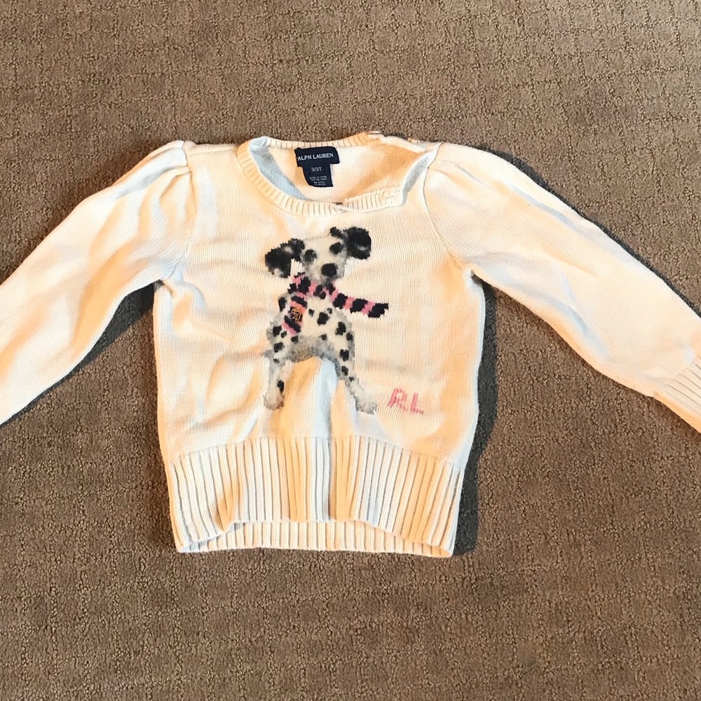Girls sweater with dog on front